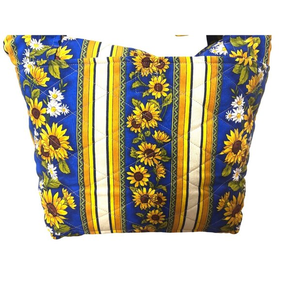 Like New Quilted Sunflower Print Shoulder Bag & Pouch Set Storage - Picture 3 of 11